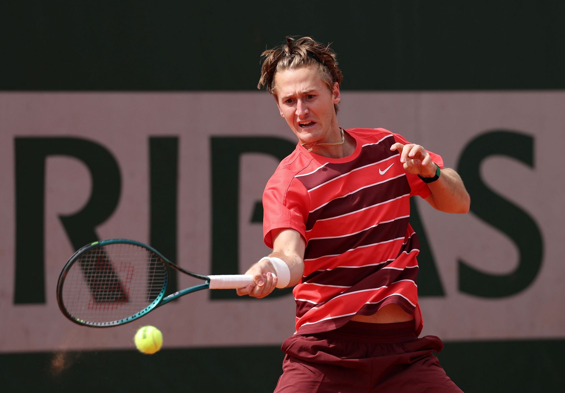 Sebastian Korda hits a forehand at French Open 2025 | Image Source: Getty